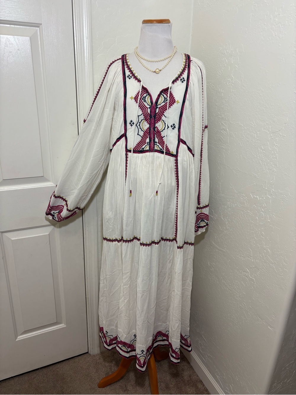 Free People Sweet Escape Boho Embroidered midi dress size M - Picture 3 of 14